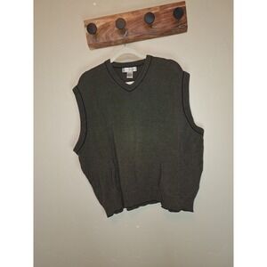 Cypress Links  V Neck Golf Pullover Vest Sweater 100% Cotton Size XL Br/black